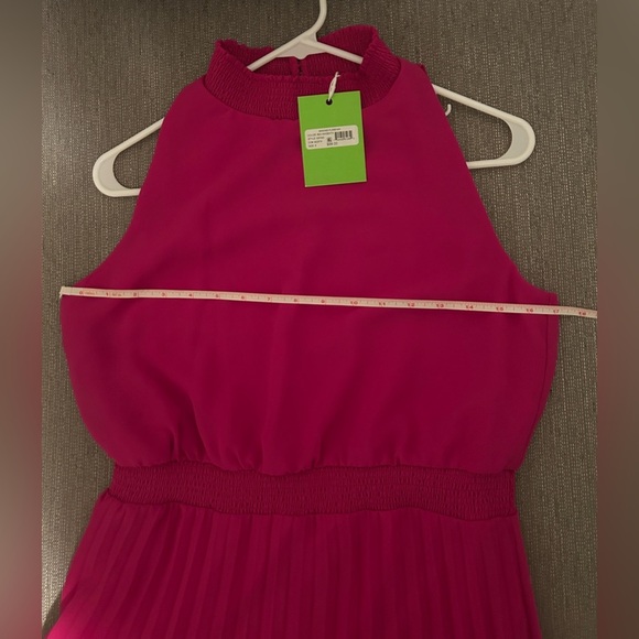 Sam Edelman Fuchsia Pleated Midi Dress - Picture 4 of 7